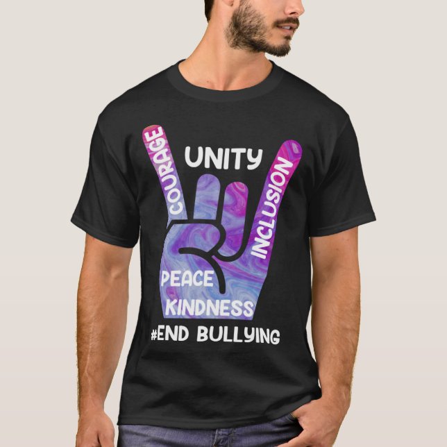 End Bullying Awareness and Solidarity for handicap T Shirt (Framsida)