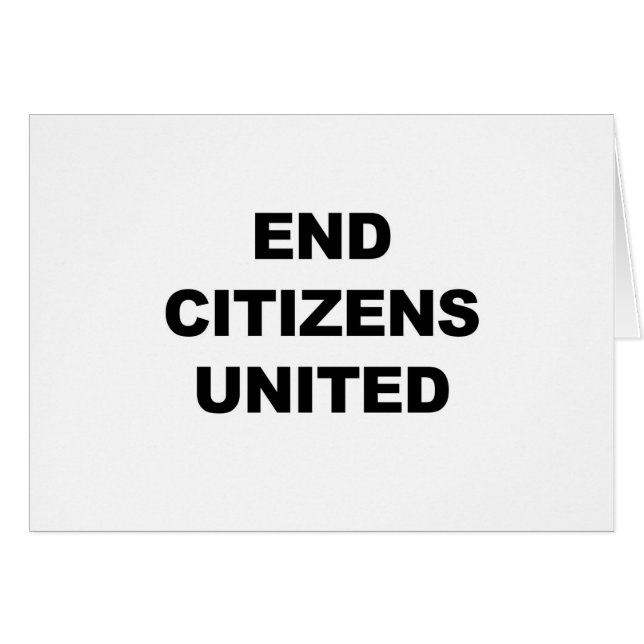 End Citizens United Hälsningskort (Framsidan Horizontal)