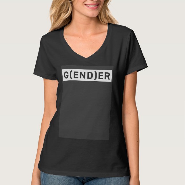 End Gender Cute Genderfluid Nonbinary Pride Subtle T Shirt (Framsida)