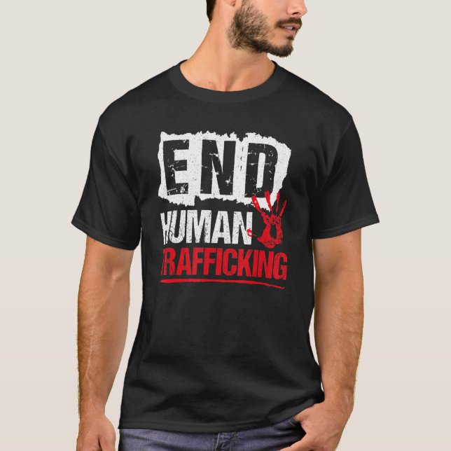 End Human Trafficking  Human Rights T Shirt (Framsida)