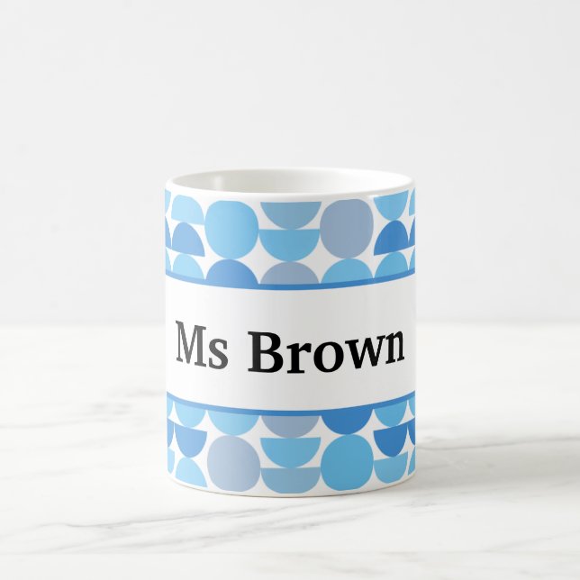 End of Year Teacher Gift Mid Century Editable Name Kaffemugg (Center)