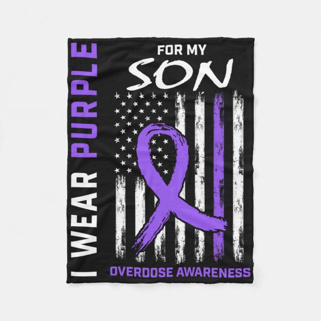 End Overdose Awareness Shirt Son August Purple Fla Fleecefilt (Framsidan)