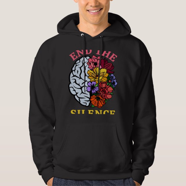 End The Silence For Mental Health Awareness 2023   Hoodie (Framsida)