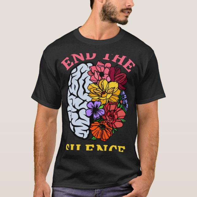 End The Silence For Mental Health Awareness 2023   T Shirt (Framsida)