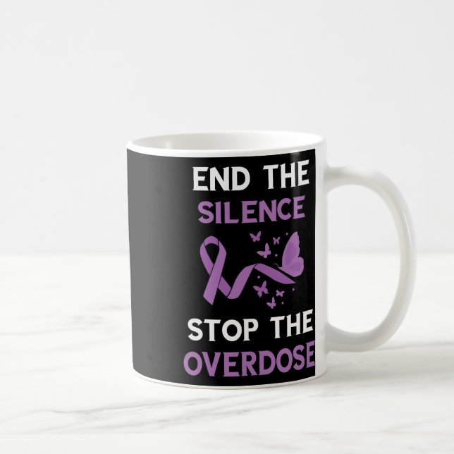 End The Silence Purple Ribbon Overdose Awareness M Kaffemugg (Höger)