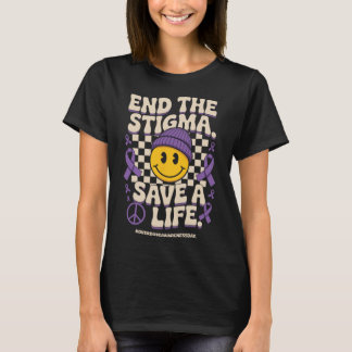 End The Stigma Save A Life Groovy Overdose Awarene T Shirt