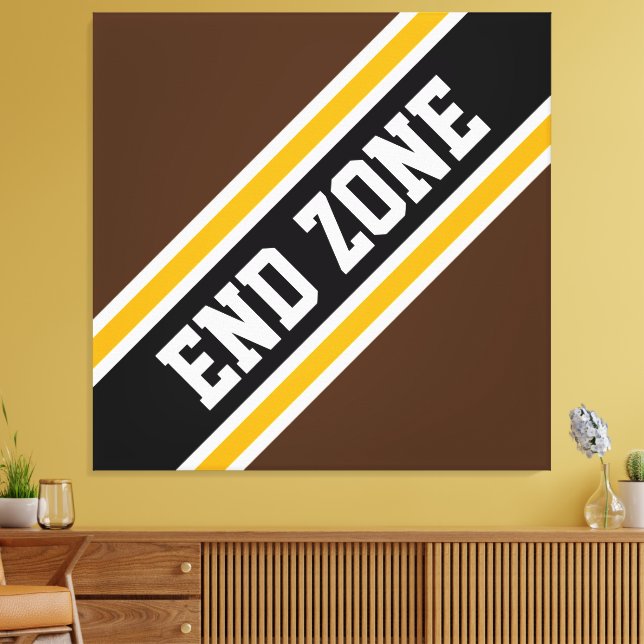 END ZON Bold Athletic Brown Black Tävla Rand Canvastryck (Insitu (Vardagsrum))
