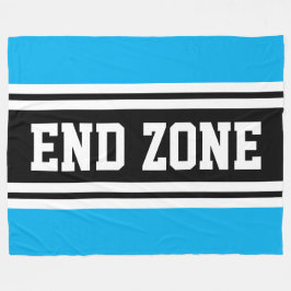 END ZON Bright Azure Black White Football Rand Fleecefilt