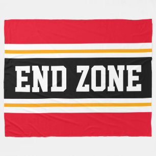 END ZON Bright Red Gult Black Football Rand Fleecefilt