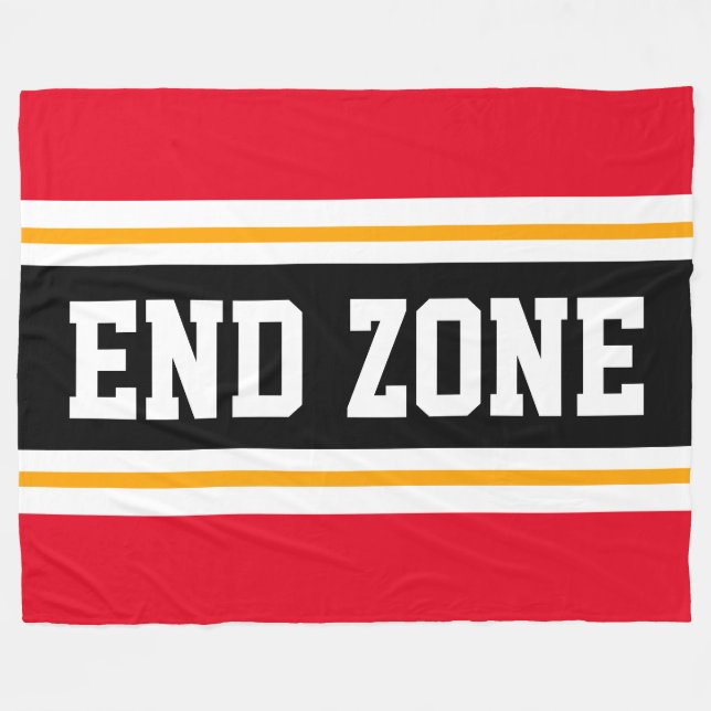 END ZON Bright Red Gult Black Football Rand Fleecefilt (Framsidan (Horisontell))