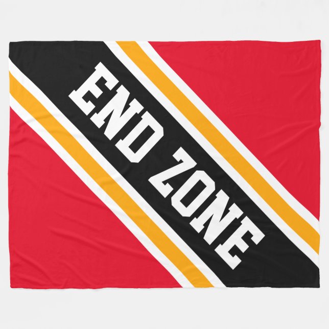 END ZON Bright Red Gult Black Football Rand Fleecefilt (Framsidan (Horisontell))
