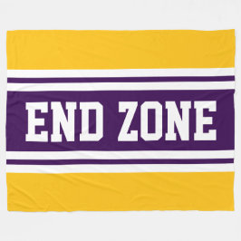 END ZON Deep Lila Orange White Football Rand Fleecefilt