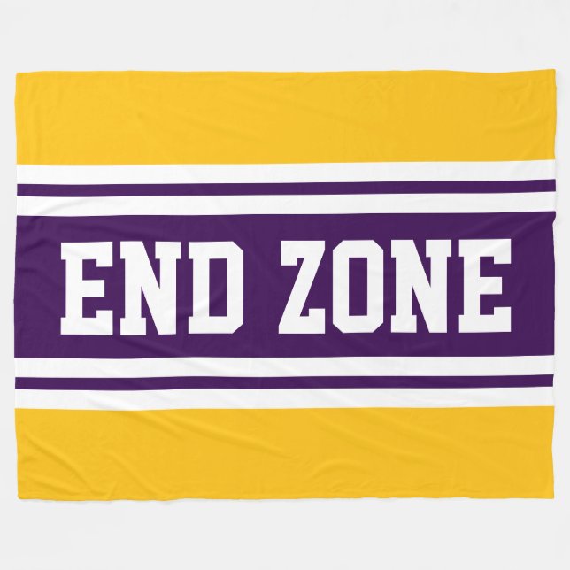 END ZON Deep Lila Orange White Football Rand Fleecefilt (Framsidan (Horisontell))