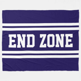 END ZON Deep Navy Blue White Football Rand Fleecefilt