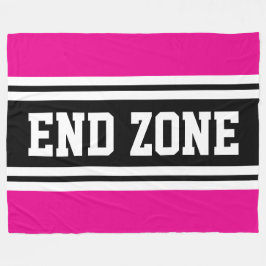 END ZON Rosa Black White Football Rand Fleecefilt