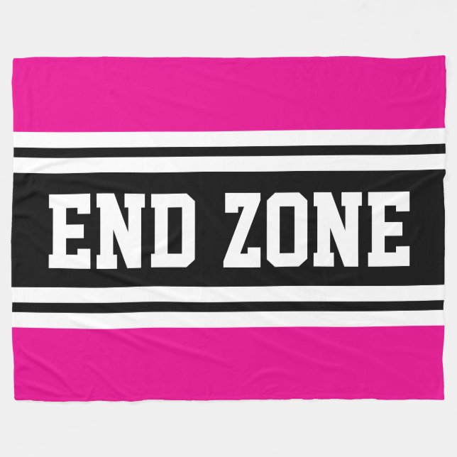 END ZON Rosa Black White Football Rand Fleecefilt (Framsidan (Horisontell))