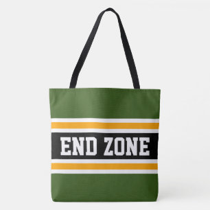 END ZONE Sportig Skoggrön Orange Svart Randig Tygkasse