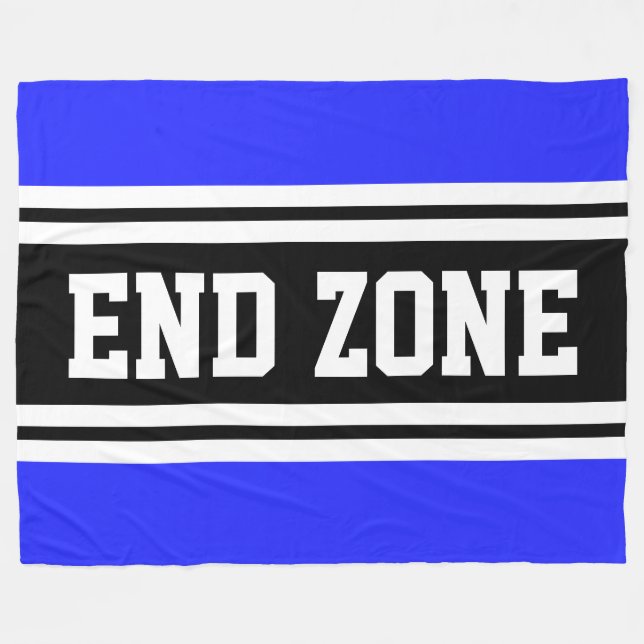 END ZONT Royal Blue Black White Football Rand Fleecefilt (Framsidan (Horisontell))