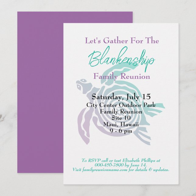 Endagarshändelse för Family Reunion-stamkonst Inbjudningar (Fram/baksida)