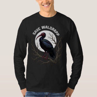 Endangered birds: waldrapp or nortern bald ibis t shirt