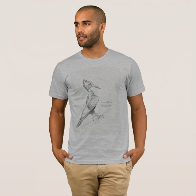 Endangered Elfenben-fakturerade hackspetten Tee Shirt (Hel framsida)