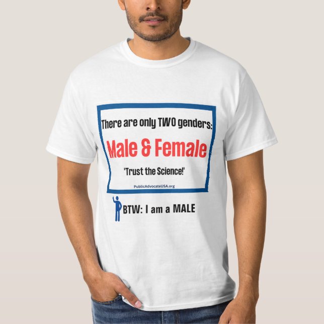 Endast 2 Genders t-shirt ~ Endast för MALES (Framsida)