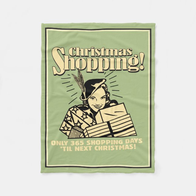 Endast 365 shoppingdagar "Til nästa jul" Fleecefilt (Framsidan)