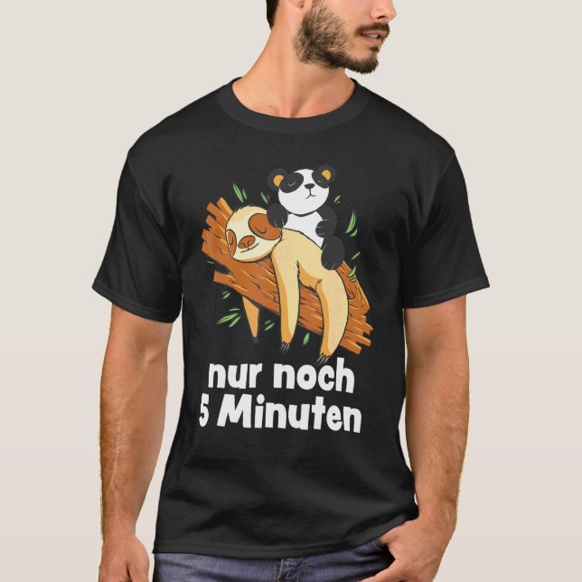 Endast 5 Minuters Trög Panda Sömn Pyjamas Trögdjur T Shirt (Framsida)