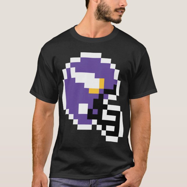 Endast 8-bitars Helmet för Minnesota Vikings T Shirt (Framsida)