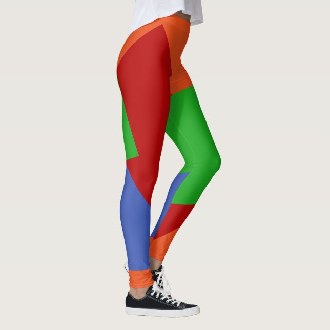 Endast bakgrunden Färg - röd grönt blå Leggings (Höger)