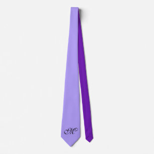 Endast bakgrunden Färg - violett lila + monogram Slips
