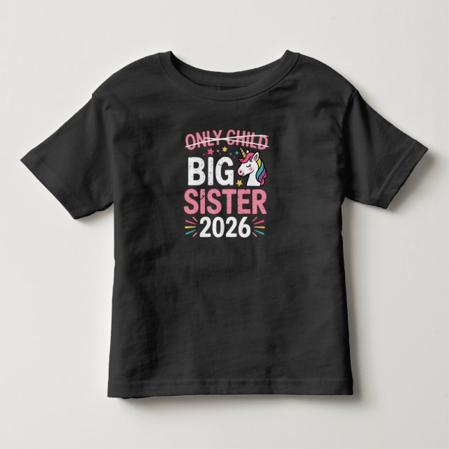 Endast barn överkryssat storesyster 2026 gravidite t shirt (Framsida)