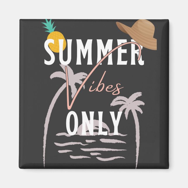 Endast Beach för Cute Summer Vibes Magnet (Framsidan)