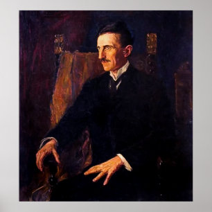 Endast bekant livporträtt av Nikola Tesla 1916 Poster