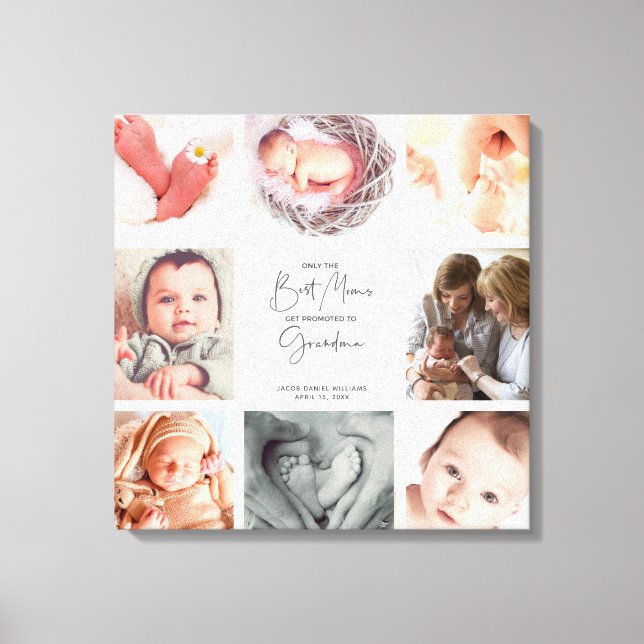 Endast Best Mammor Photo Collage Grandma Stretcher Canvastryck (Framsida)