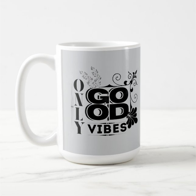 Endast bra bilder - positiv motiv - typografi kaffemugg (Vänster)