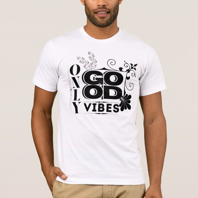 Endast bra bilder - positiv motiv - typografi t shirt (Framsida)