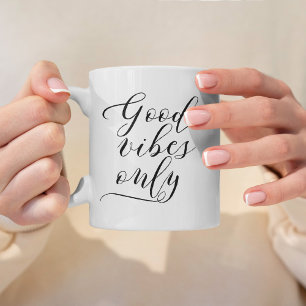 Endast bra bilder - skripttypografi kaffemugg