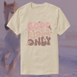 Endast bra turer | Groovy Retro Rosa Häst T Shirt