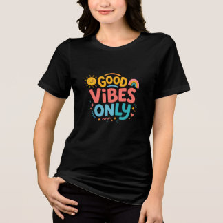 Endast bra vibbar Dam Svart T-shirt