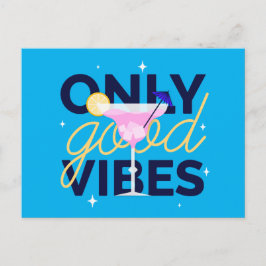 Endast bra vibes cocktail party inbjudan vykort