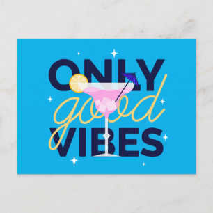 Endast bra vibes cocktail party inbjudan vykort