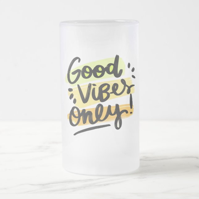 Endast bra vibes frostat ölglas (Center)