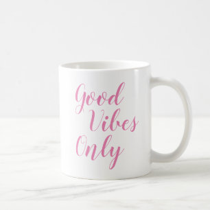 Endast bra vibes Inspiration Slogan Quote Mugg