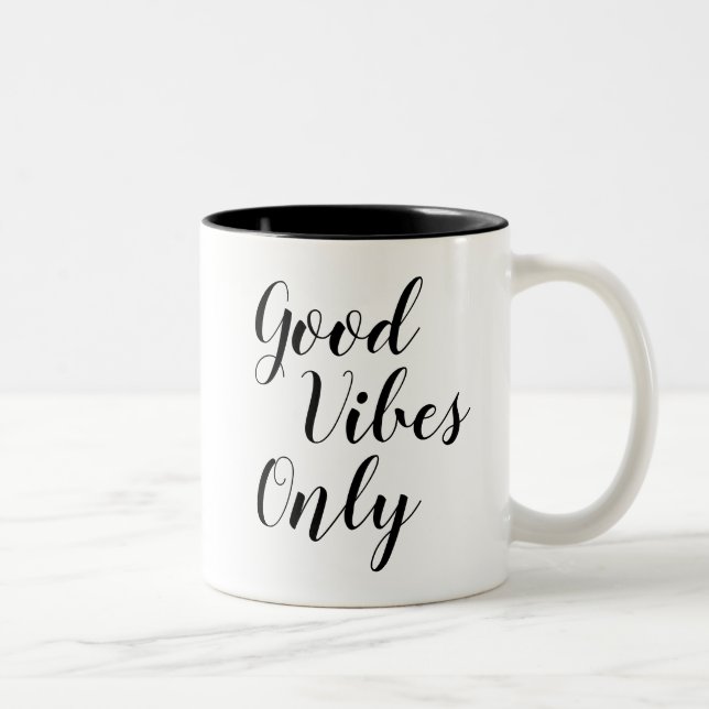 Endast bra vibes | Inspiration Slogan Quote Mugg (Höger)