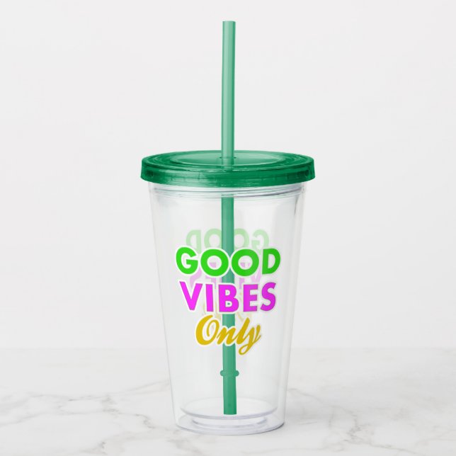 Endast bra vibes och bra take away mugg (Framsida)