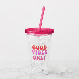 Endast bra Vibes - Roligt 60's Typografi Take Away Mugg