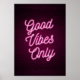 Endast bra vibes (Rosa) Poster