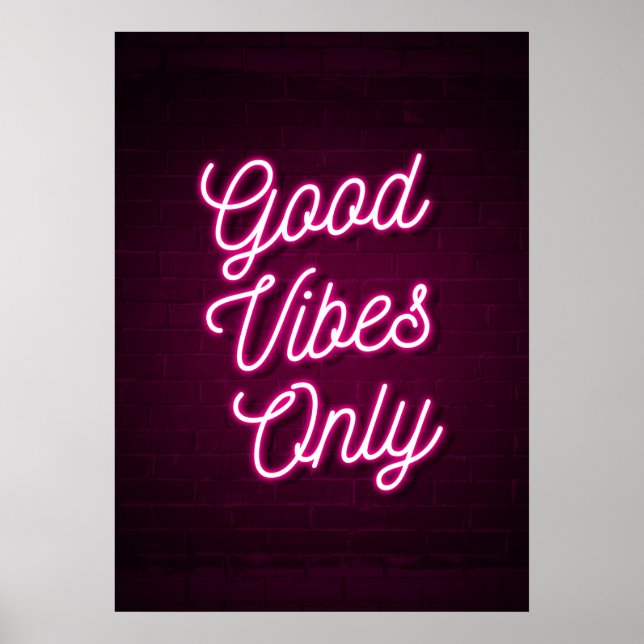 Endast bra vibes (Rosa) Poster (Framsidan)