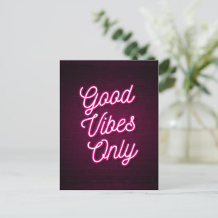 Endast bra vibes (Rosa) Vykort